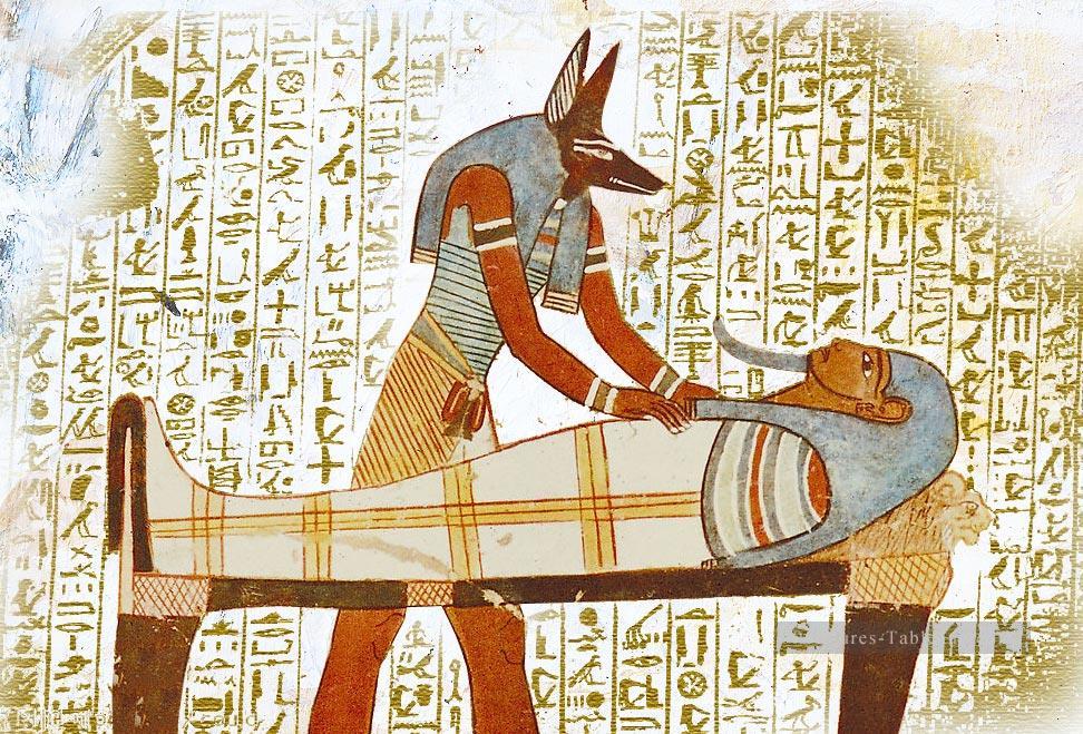 Dieu et momie totem art primitif original Peintures à l'huile